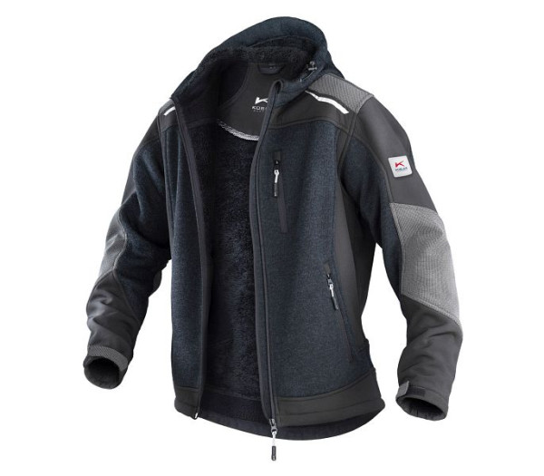 Kübler Strickjacke, Farbe: dunkelgrau/schwarz, Größe: 3XL, 1741 9511-9899-3XL