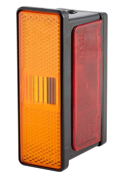 HELLA Umrissleuchte, Rear-Logic, Halogen, 12/24V, Anbau/geschraubt, Lichtscheibenfarbe: gelb/weiß/rot, links/seitlicher Anbau, 2XS 007 841-011
