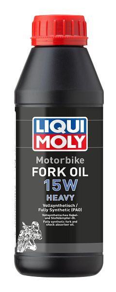 LIQUI MOLY Gabel- und Stoßdämpferöl Motorbike Fork Oil 15W heavy, Dose Kunststoff, VE: 0,5 Liter, 1524