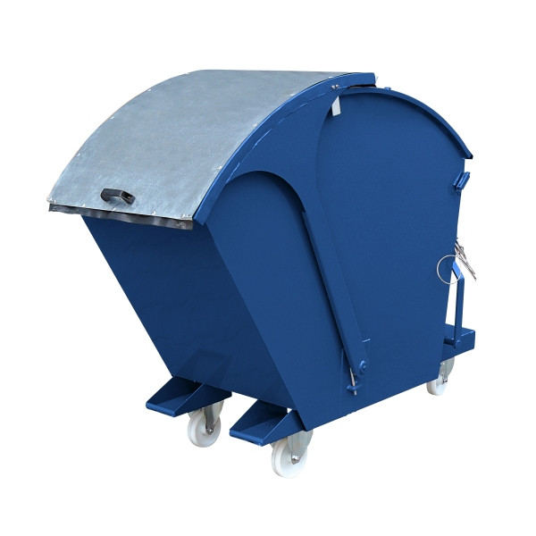 Eichinger Industrie Kippbehälter mit Runddeckel, 1000 kg, 750 Liter, enzianblau, 20261000000097