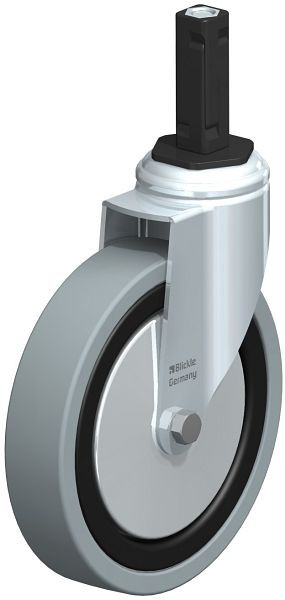 Blickle LKRA-VPA 150G-11-FA-EV12 Apparate-Lenkrolle mit Expander, Vollgummi, Grau, 848441