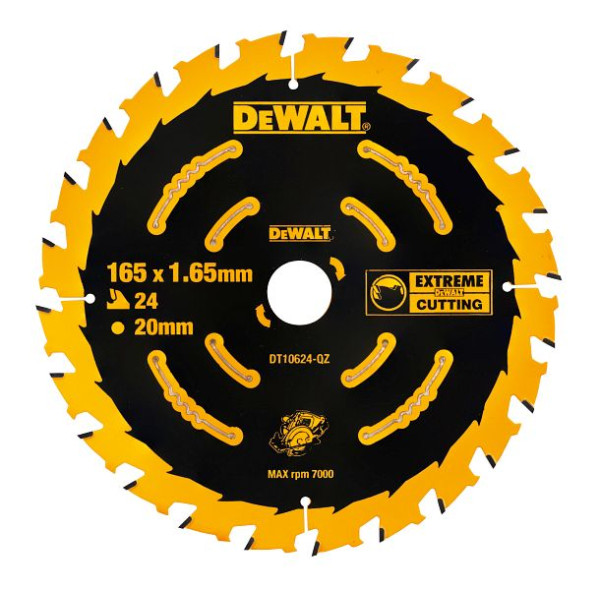 DeWalt 165 x 20mm / 40 Z Kreissägeblatt für Akku-Handkreissägen für feine Schnitte, DT10640-QZ