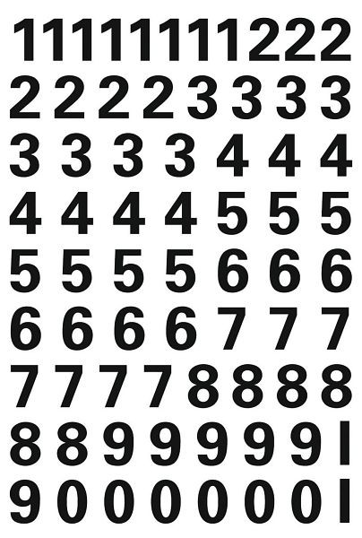 HERMA 4159 Zahlen 10 mm 0-9 wetterfest Folie schwarz 1 Bl., 4159