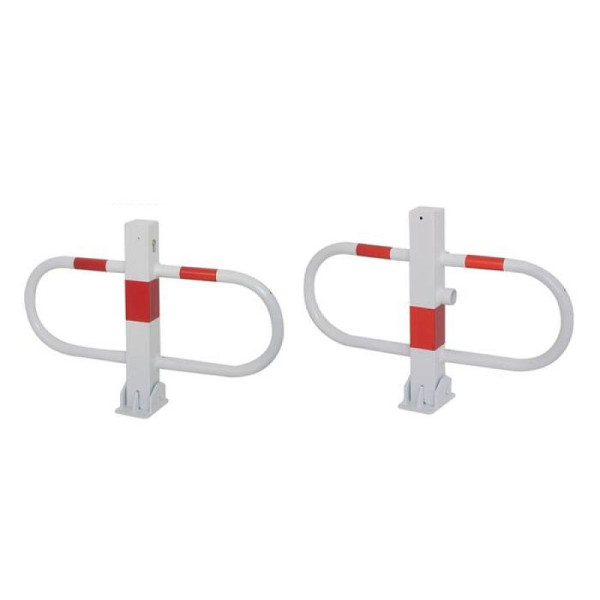 Stein HGS Parkplatzsperre -umlegbar-, mit Profilzylinderschloss gleichschließend, mit rot reflektierenden Leuchtstreifen, zum Aufdübeln, 4709uz-470.57