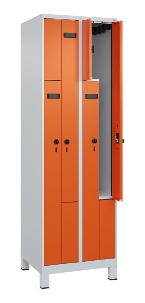C+P Z-Spind Evolo PLUS, Füße, 4 Fächer, 1950x600x500mm, 7035/2004, Drehriegel, 049013-204 S10005