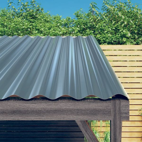 vidaXL Dachpaneele 36 Stück Pulverbeschichteter Stahl Grau 60x36 cm, 319129