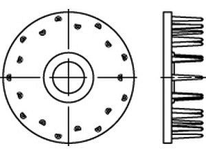 Holzverbinder DIN 1052 Holzverbinder Temperguss Typ D, galvanisch verzinkt, einseitig, 65 ÜH VE=S (50 Stück)