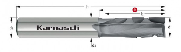 Karnasch PKD EXTREME Igelfräser - gratfrei d= 12,0 / L2= 26 / L3= 36 / Z= 2 Composites/Titan/Graphit, 3065281200