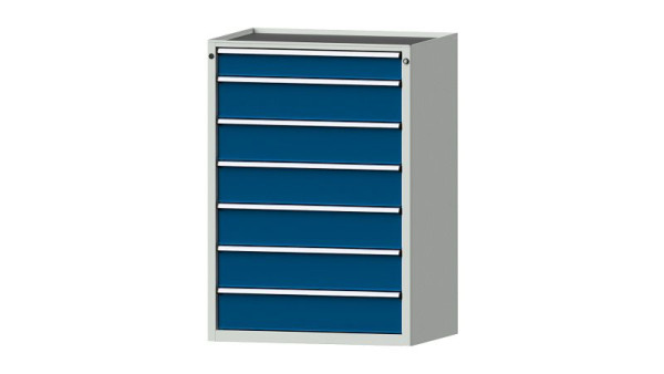 ANKE Werkbänke Schubladenschrank, Modell 4001 V, 910 x 675 x 1280 mm, RAL 7035/5010, Wanne, 611.300