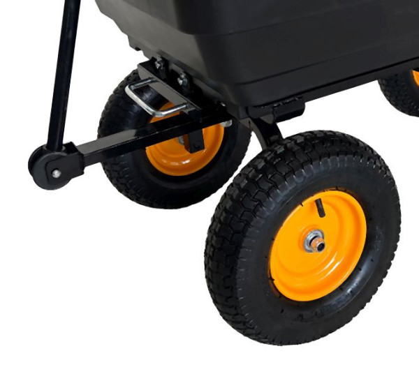 Westmann Kunststoff Gartenwagen mit Kippfunktion, Prakta M Schwarz, 119x60x105cm, WMSK002