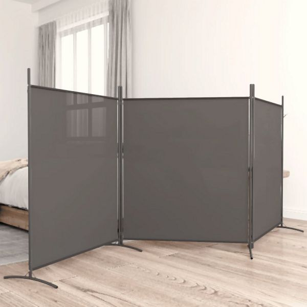 vidaXL 3-teilig Paravent Anthrazit 525x180 cm Stoff, 350280