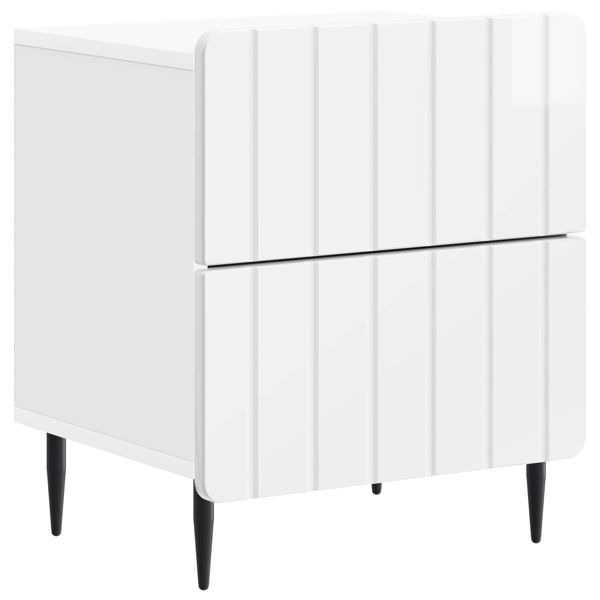 vidaXL Nachttisch Hochglanz Weiß 43 x 34,5 x 49,5 cm Holzwerkstoff, 894303