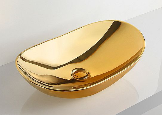 Sanotechnik Keramik Aufbauwaschtisch gold 60x36x16cm, S242G