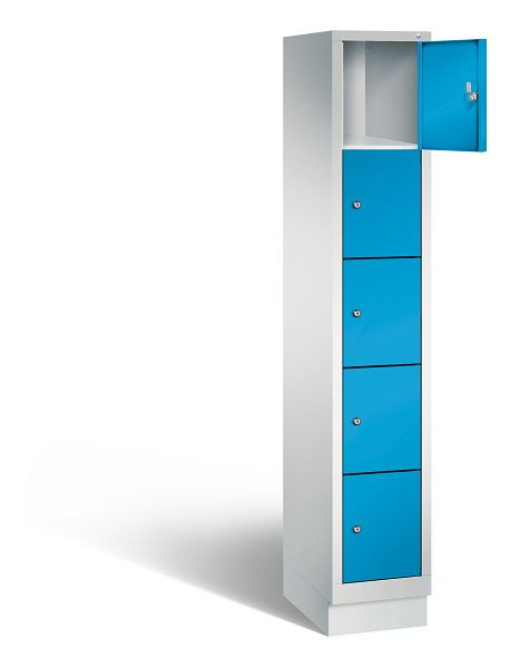 C+P Schließfachschrank Evolo, H1800xB320xT500mm, Farbe: Lichtgrau / Lichtblau, 48020-105 S10009