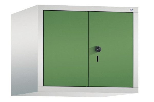 C+P Aufsatz-Garderobenschrank Evolo, 2 Abteile, H500xB610xT500 mm, Lichtgrau/Resedagrün, 48092-20 S10040