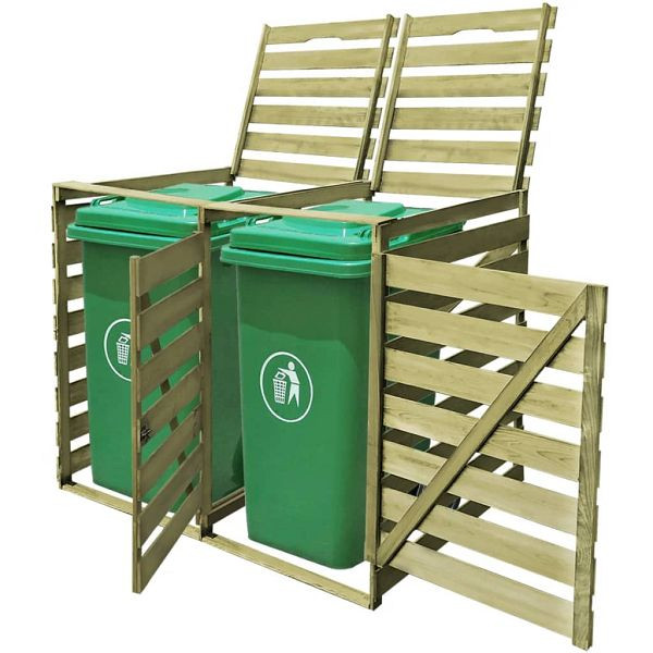 vidaXL Mülltonnenbox für 2 Tonnen 240 L Imprägniertes Holz, 42270