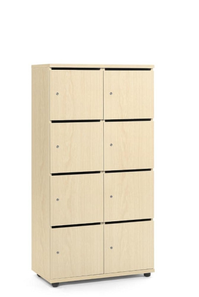 Deskin Schließfachschrank OFFICE-LINE mit 8 Fächern, Korpus und Türen Dekor Ahorn, H 1530 x B 800 x T 420 mm, Zylinderschlösser, 289975