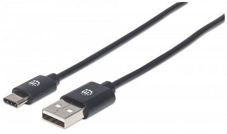 MANHATTAN USB 2.0 Typ C-Kabel, Typ C-Stecker auf Typ A-Stecker, 480 Mbit/s, 0,5 m, schwarz, 354912