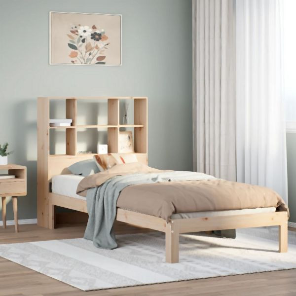vidaXL Massivholzbett mit Regal ohne Matratze 90x190 cm Kiefer, 3322548