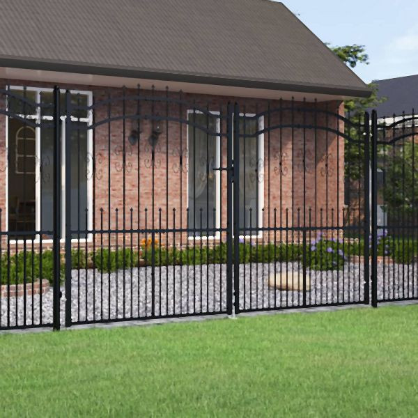 vidaXL Zauntor mit Speerspitzen Schwarz 305x223 cm Stahl, 151098