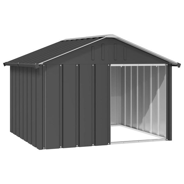 vidaXL Hundehütte Anthrazit 116,5x103x81,5 cm Verzinkter Stahl, 171540