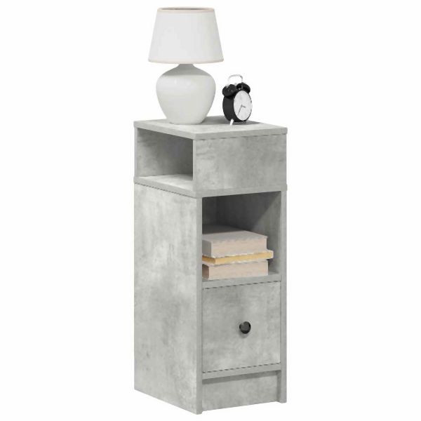 vidaXL Nachttisch mit Schublade Betongrau 25x31x66 cm, 858620
