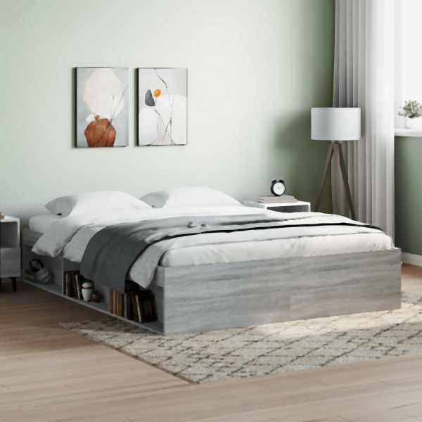 vidaXL Bettgestell Grau Sonoma 150x200 cm, 3203871, 8721012158276