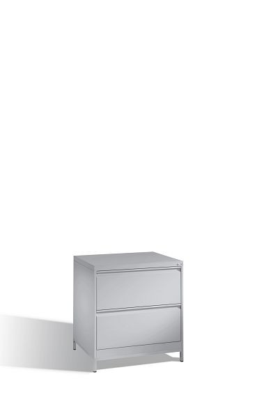 C+P Hängeregistraturschrank Acurado, H733xB787xT590mm, Farbe: Weißaluminium, Griffleiste, 12912-312 S10077