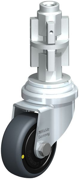 Blickle LRA-TPA 50K-ELS-FK-E04 Apparate-Lenkrolle mit Expander, Thermoplastisches Gummi-Elastomer, Grau, 751101