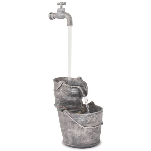 vidaXL Wasserspiel mit Hahn und Eimern Polyresin, 244289