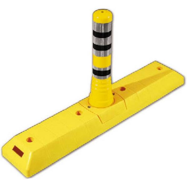 Stein HGS Leitschwelle -Alley- mit Absperrpfosten -Elasto Gelb-, mit kleinen Absperrpfosten, -Elasto Gelb-/ 465mm, 20390