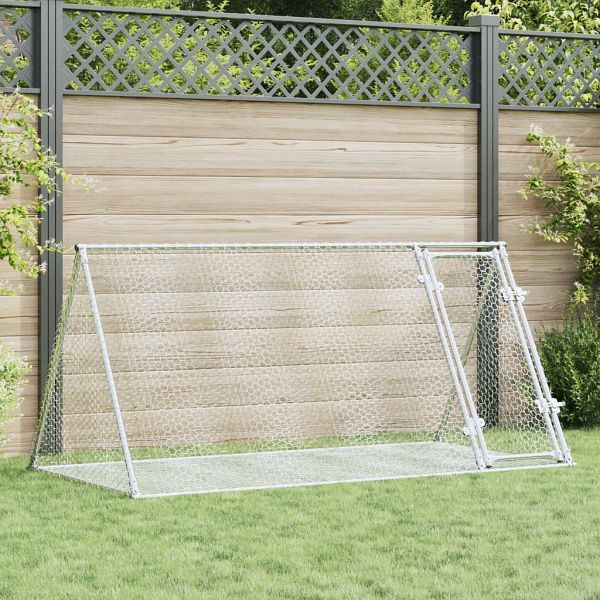 vidaXL Kaninchenkäfig Silbern 200x105x91 cm Verzinkter Stahl, 3281530