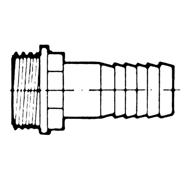 Bürkle Schlauch-Tülle fest, Außengewinde, NW: 10 mm, Gewinde: 1/2'', 8545-1216