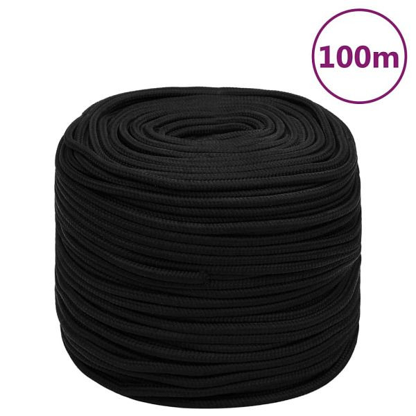 vidaXL Arbeitsseil Schwarz 10 mm 100 m Polyester, 152824