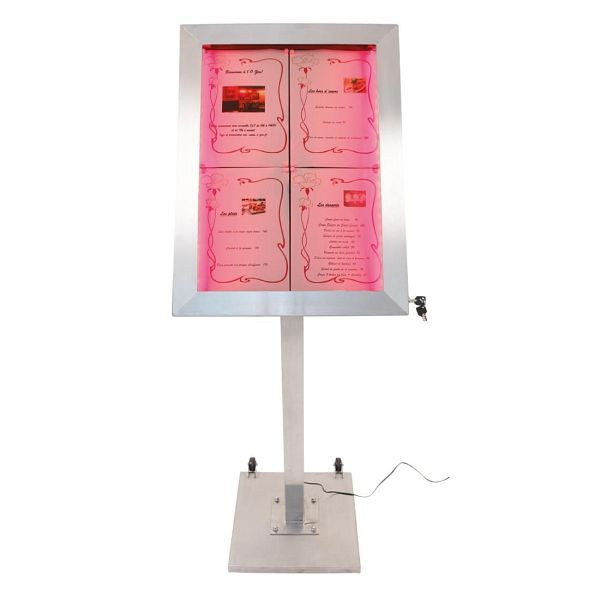 Securit Edelstahl Farbige LED 4XA4 Anzeige mit Mast und Sockel, DP704