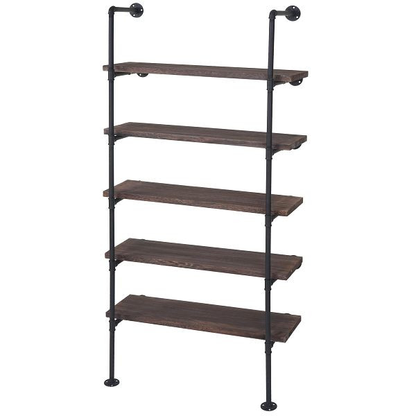Mendler Standregal HWC-C45, Wohnregal Bücherregal Ablageregal, Industriedesign 165x80x28cm, braun, 55453