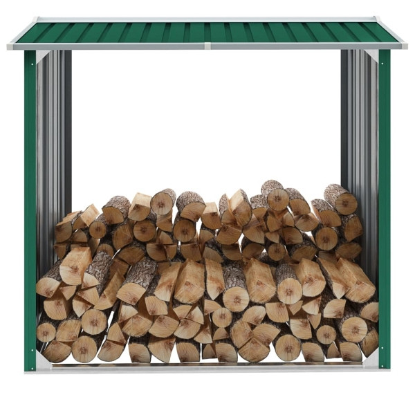 vidaXL Brennholzlager Verzinkter Stahl 172x91x154 cm Grün, 47080