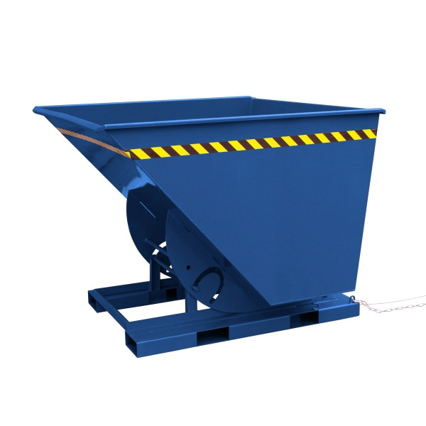 Eichinger Industrie Kippbehälter in hoher Bauhöhe, quer zur und in Fahrtrichtung kippbar, 1000 kg, 750 Liter, enzianblau, 20131000000097