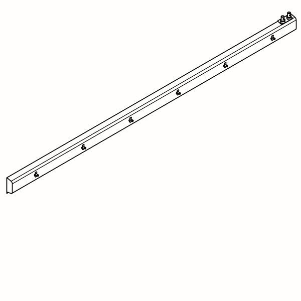 KWC Armatureneinheit, Edelstahl, Wandmontage, 6 Waschplätze, 3600 mm, Wasseranschluss von oben rechts, 3600006035