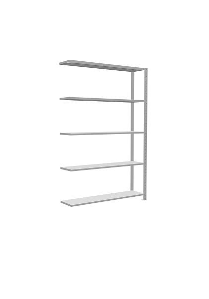Schulte Anbauregal, Steckregal MULTIplus250, 2000 x 1300 x 300 mm, 5 Fachböden, Kreuzstrebe, RAL 7035 lichtgrau, 32835-130