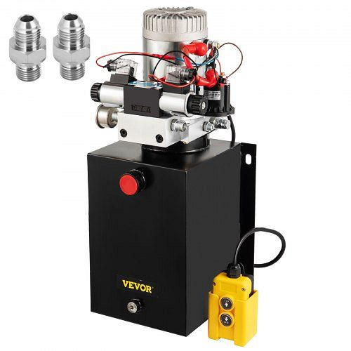 VEVOR Hydraulikaggregat Doppeltwirkend mit Manometer Hydraulikpumpe 12 Quart, CZYYB12KDDCDB0001M2