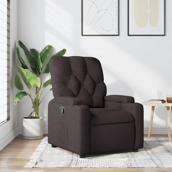 vidaXL Relaxsessel Dunkelbraun Stoff, Zurücklehnen, 372484