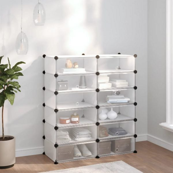 vidaXL Schuhregal Transparent 94,5x36,5x106 cm PP, 340564