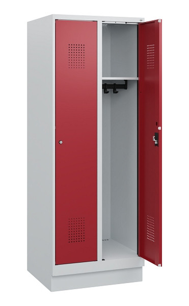 C+P Spind Evolo PLUS, Sockel, 2 Abteile, 1630x600x500mm, 7035/3003, Zylinderschloss, 0490205-20 S10026