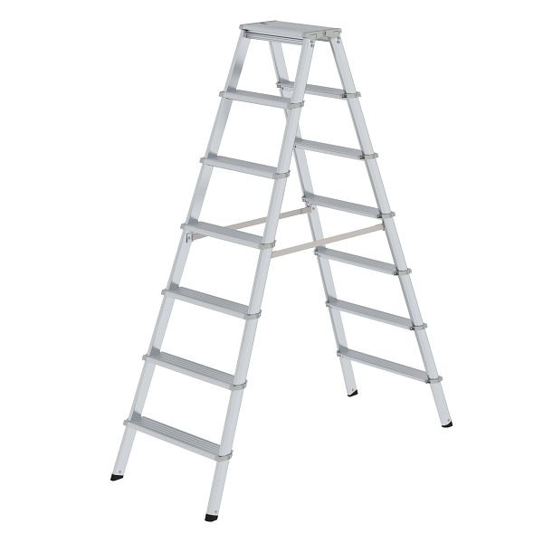 Munk Günzburger Steigtechnik ML Stufen-Stehleiter beidseitig begehbar 2x7 Stufen, 011237