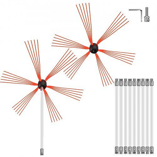 VEVOR Schornsteinbürste Schornsteinfegerbesen, 10 m Weiß Nylon Kaminbürste Ofenrohrbürste, YCS10MJDPYST00001V0