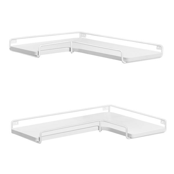 VASAGLE L-förmige Eckregale Set aus 2 Wandregalen Industriedesign Wohnzimmer Schlafzimmer Küche Cloud White, LLS831W14