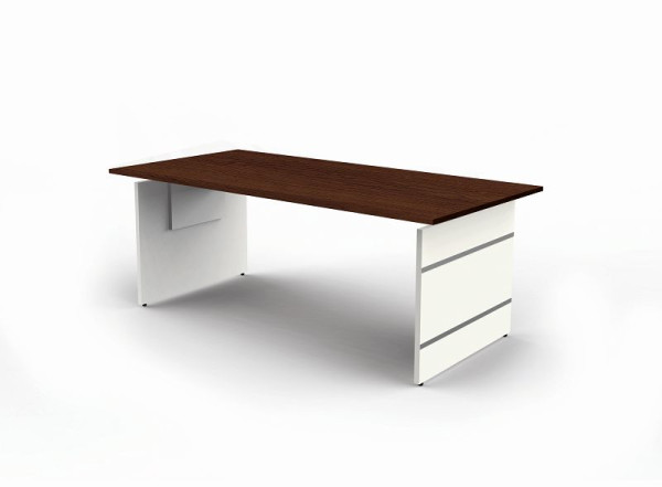 Kerkmann Höhenverstellbarer Wangenschreibtisch extragroß, Form 4, B 2000 x T 1000 x H 680-760 mm, Wenge, (Montage), 11417851-1