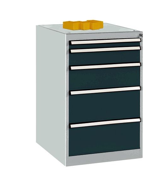 Manuflex Schubfachschrank BASETEC Stationär, Nutzhöhe 700 mm mit 5 Schubfächern, in anthrazit RAL 7016, TP1141.7016