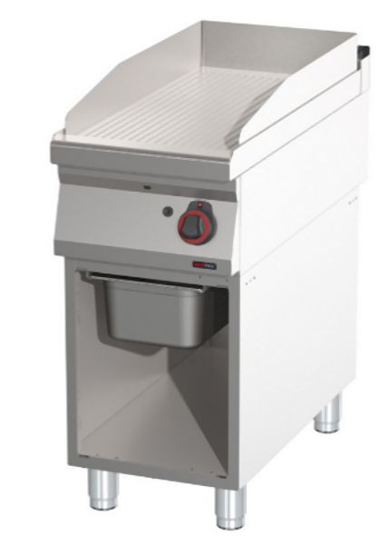 RM Thermik Serie 900, Gas-Grillplatte mit Unterbau, 400x900x900 mm, gerillte Grillfläche, FTR-90/40G